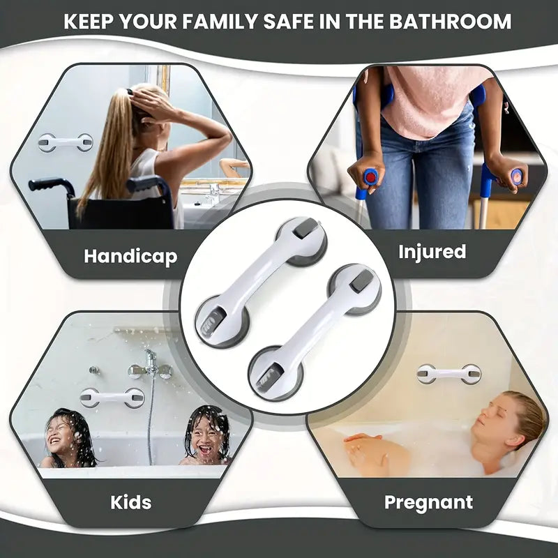 Detalle de la ventosa de alto vacío de la barra de seguridad para baño Hogar Prime