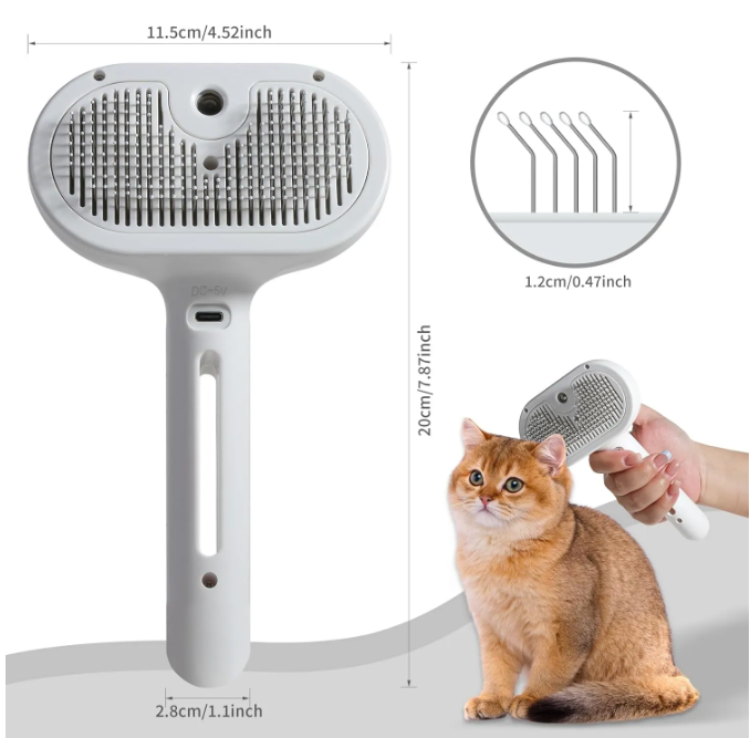 Cepillo con Vapor para Quitar Pelo de Mascotas