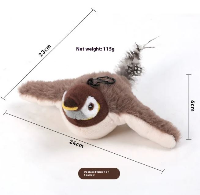Pajarito Interactivo que Aletea para Gatos (Recargable USB)