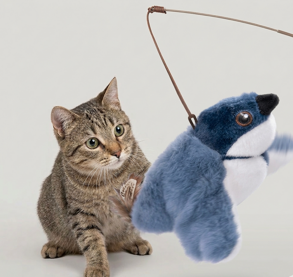 Pajarito Interactivo que Aletea para Gatos (Recargable USB)